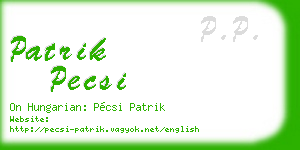 patrik pecsi business card