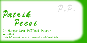 patrik pecsi business card